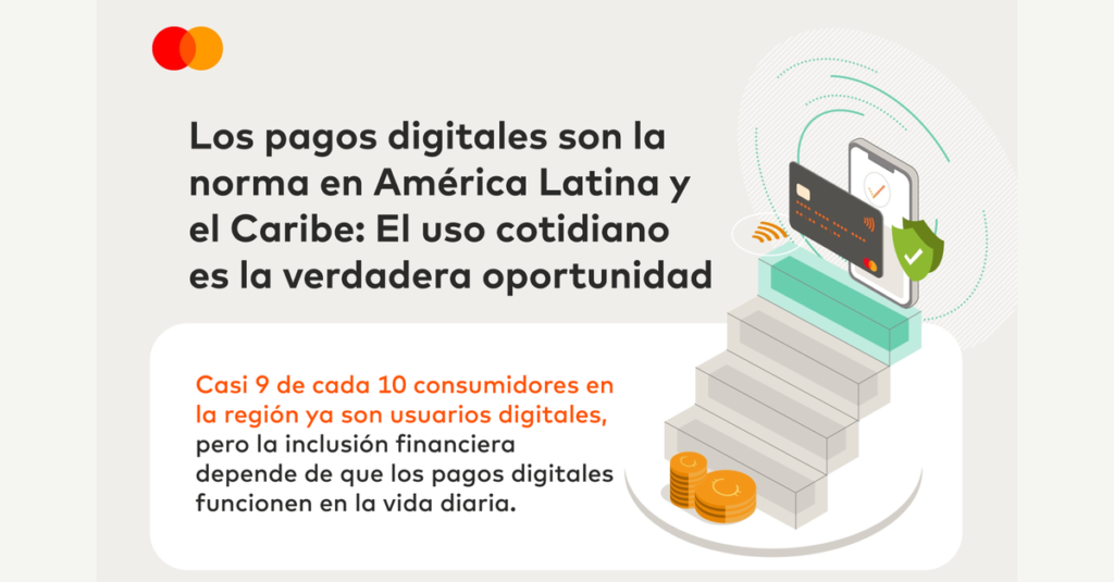 Consumidor utilizando tecnología contactless para la adopción de pagos digitales en un comercio local de Latinoamérica.