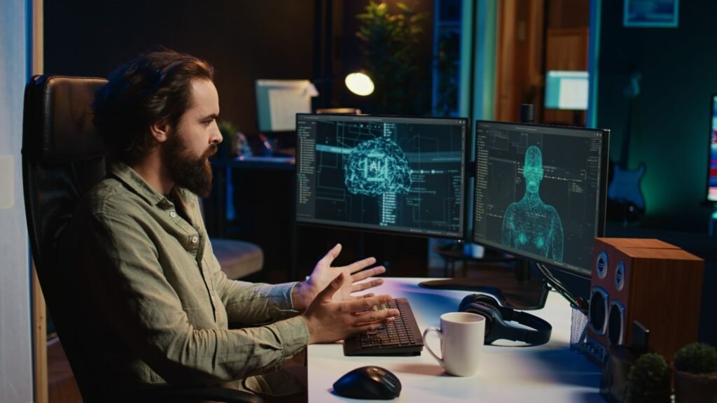 Profesional analizando métricas de optimización y palabras clave para mejorar tu CV con inteligencia artificial.