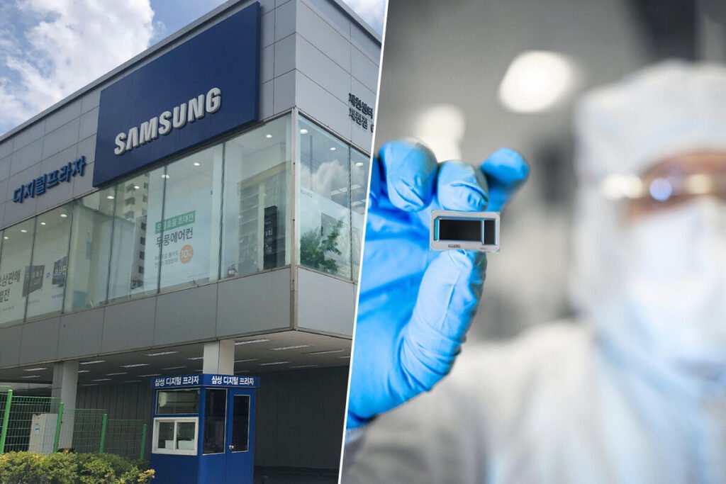 Empleados en una planta de ensamblaje de alta tecnología operando bajo la bonanza financiera de la crisis de los chips de memoria.