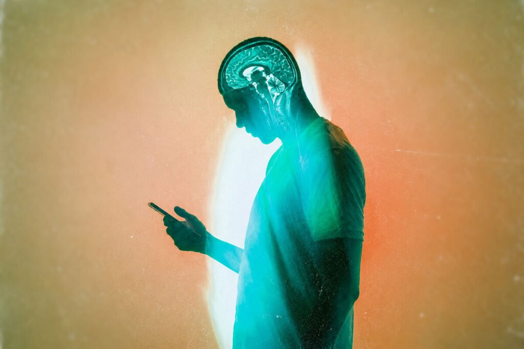 Gráfico que muestra la disminución del rendimiento intelectual tras el impacto cognitivo de la IA.