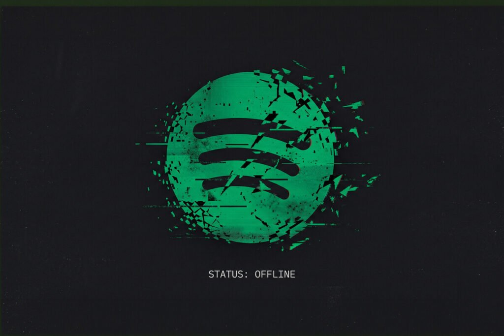 Interfaz de la plataforma de música en streaming Spotify mostrando el mensaje de Error 503 en un dispositivo móvil.