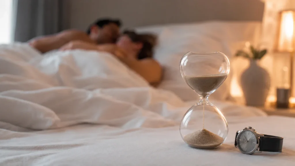 Gráfico que muestra la duración promedio de una relación sexual según estudios científicos