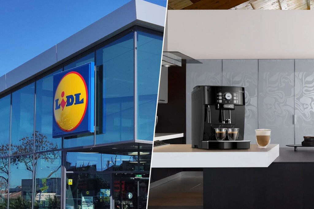 Preparación de un café espresso cremoso utilizando la cafetera superautomática De'Longhi en Lidl Magnifica S rebajada.