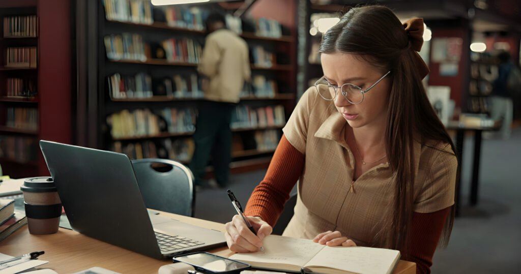 Estudiante ecuatoriana accediendo a becas Universidad Nebrija para ecuatorianos en programa online