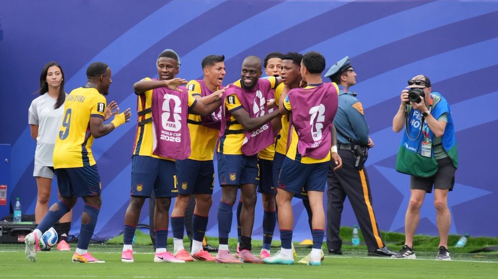 Gonzalo Plata celebra el gol de Ecuador ante Alemania en el Mundial 2026, en Nueva Jersey