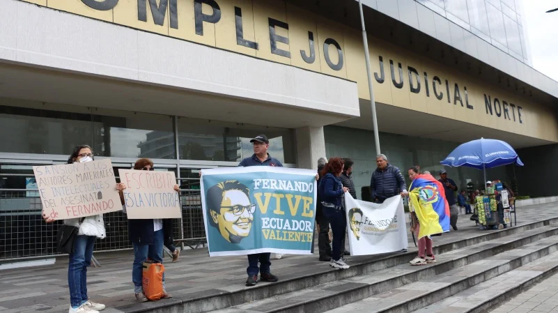 Tribunal de la Corte de Pichincha durante la audiencia del caso Magnicidio FV en la que se ratificó la prisión preventiva.