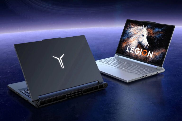 El ordenador portátil Lenovo Legion R9000P mostrando un juego en su pantalla con tecnología IJP OLED.