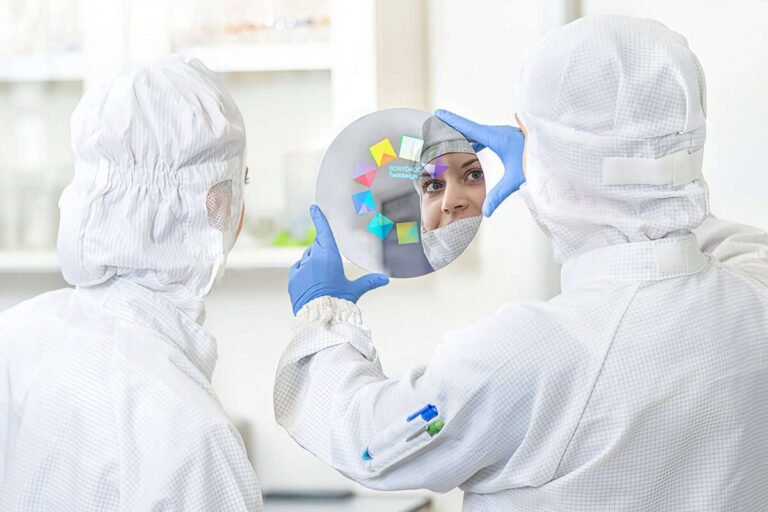 Línea de producción automatizada en la fábrica de Sony en Austria realizando la transición de discos Blu-ray a componentes ópticos, ilustrando el fin de los juegos en formato físico.