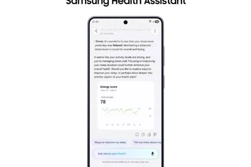 Health Assistant integrado en Samsung Health, asistente de inteligencia artificial para el seguimiento personalizado de la salud