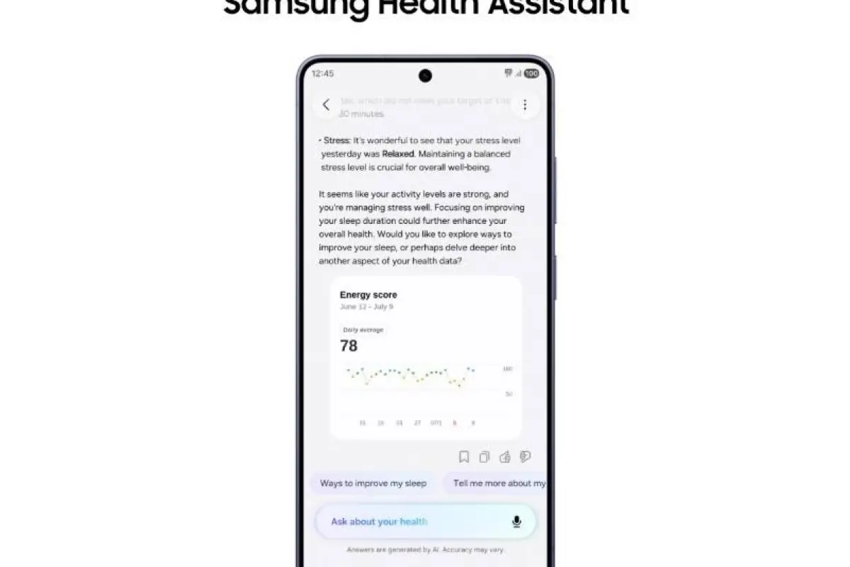 Health Assistant integrado en Samsung Health, asistente de inteligencia artificial para el seguimiento personalizado de la salud