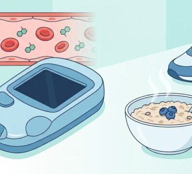 Representación gráfica de niveles de glucosa en sangre y factores que influyen en la salud metabólica