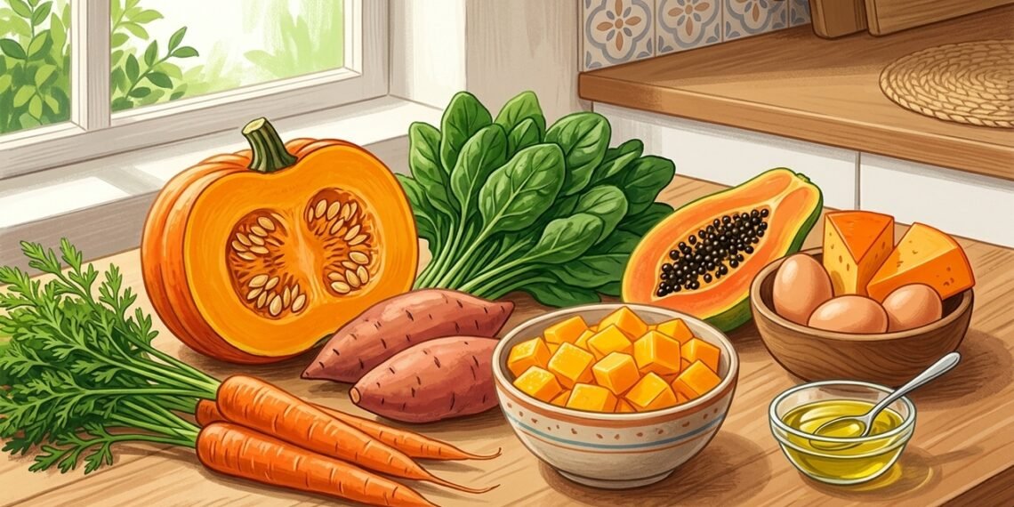 Alimentos ricos en vitamina A y otros nutrientes para la salud de la retina y la visión nocturna