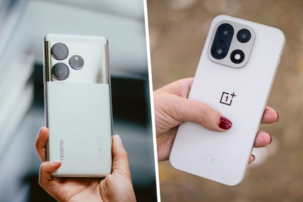 Gráfico de mapa de la región que ilustra el cierre de OnePlus en Europa con el logo de la marca en primer plano.