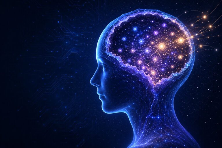 Representación visual de las conexiones neuronales internas y el mapeo de conceptos del J-Space en un modelo de lenguaje.