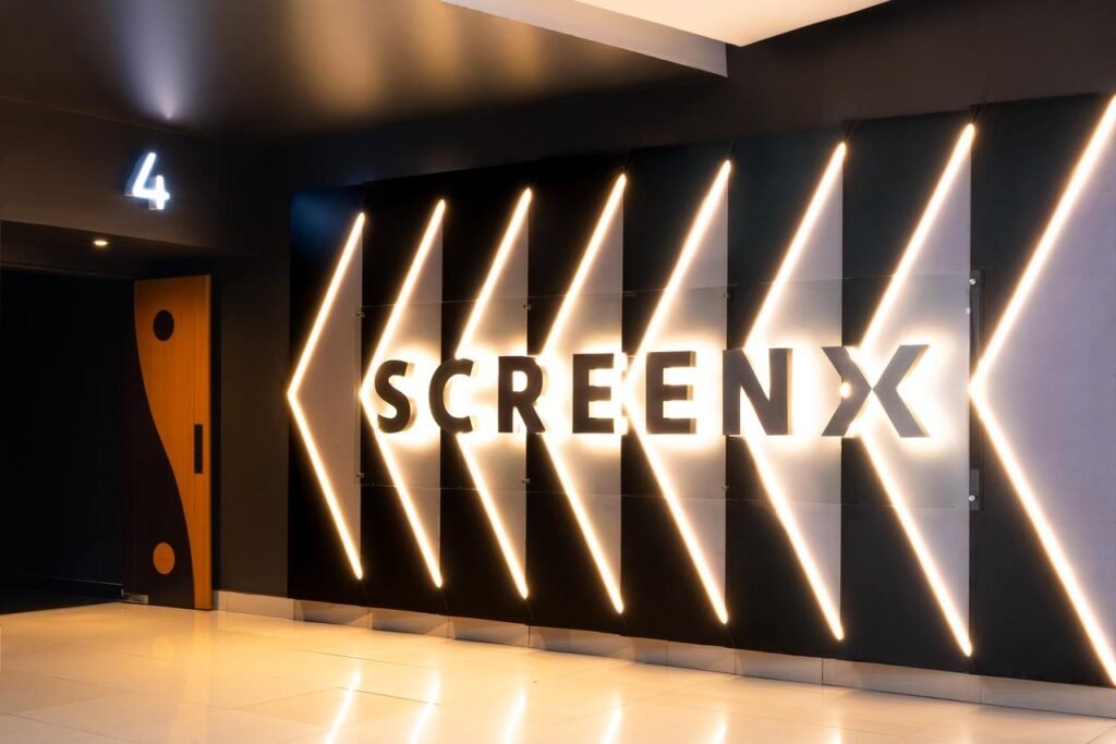 Primera sala SCREENX en Ecuador ubicada en Multicines Scala durante una función con tecnología de proyección panorámica de 270 grados.
