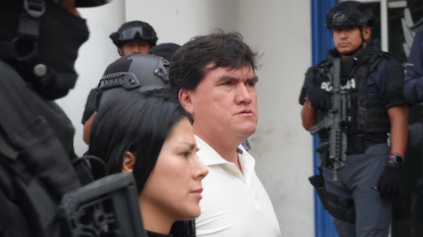 Baldor Bermeo durante el proceso judicial por la prisión preventiva dictada dentro de la investigación por presunto lavado de activos.