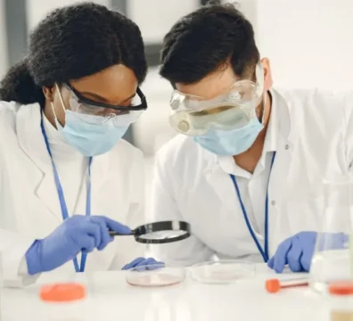 Investigación científica y desarrollo de vacuna definitiva contra la malaria, microscopio y ciclo del parásito Plasmodium