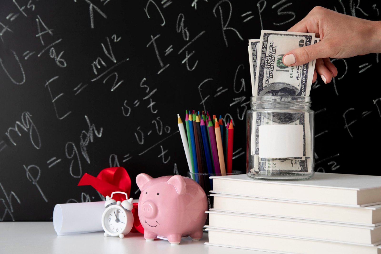Familia ecuatoriana organizando sus finanzas con el décimo cuarto sueldo en agosto, junto a útiles escolares y un calendario de vacaciones