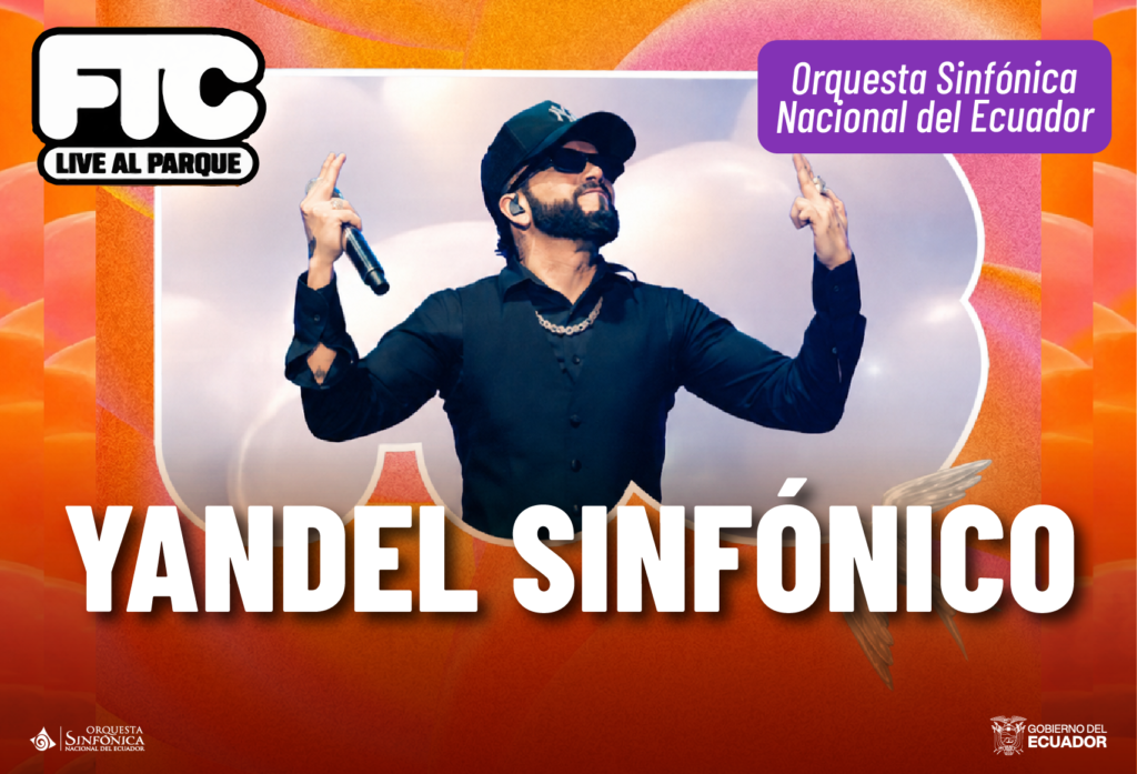 Concierto de Yandel con la Orquesta Sinfónica Nacional en Quito en el Parque Bicentenario.