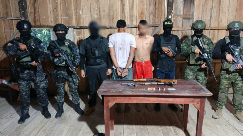 Decomiso de armas y cartuchos tras el operativo en Quinindé