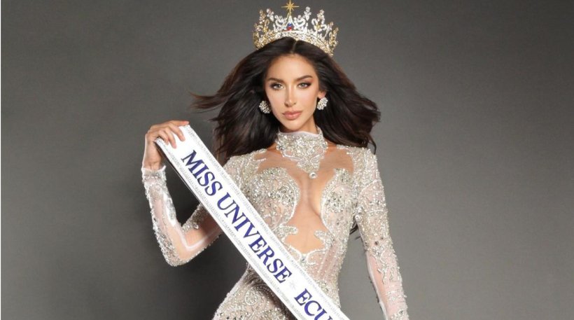Nadia Mejía durante su despedida como Miss Universo Ecuador 2025