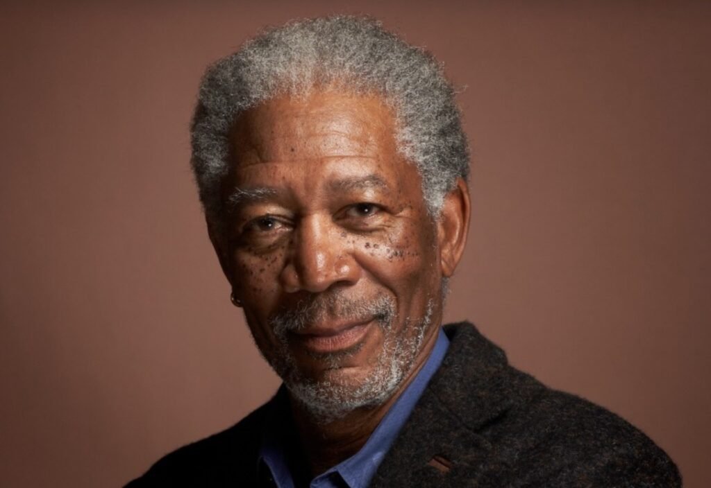 El actor Morgan Freeman en un evento promocional presentando su nuevo disco de blues.