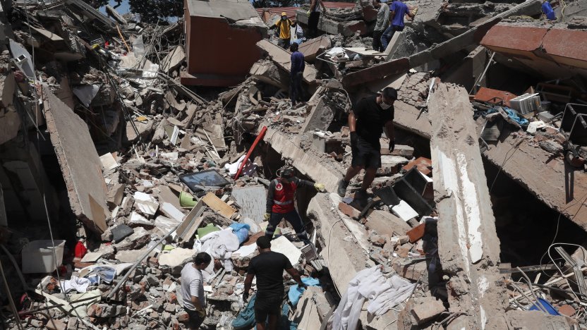 Edificio colapsado por los daños causados tras el terremoto en Colombia