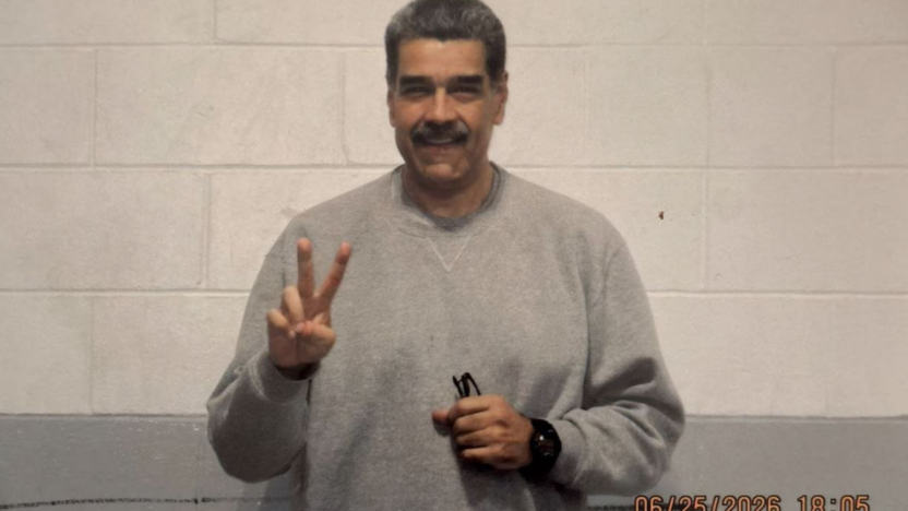 Fotografía de Nicolás Maduro difundida desde la prisión de Brooklyn tras el arresto de Nicolás Maduro por agentes federales