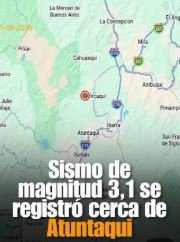 Un sismo de magnitud 3,1 en Imbabura se registró a 11 km de profundidad cerca de Atuntaqui. Autoridades no reportan daños materiales ni personas afectadas.