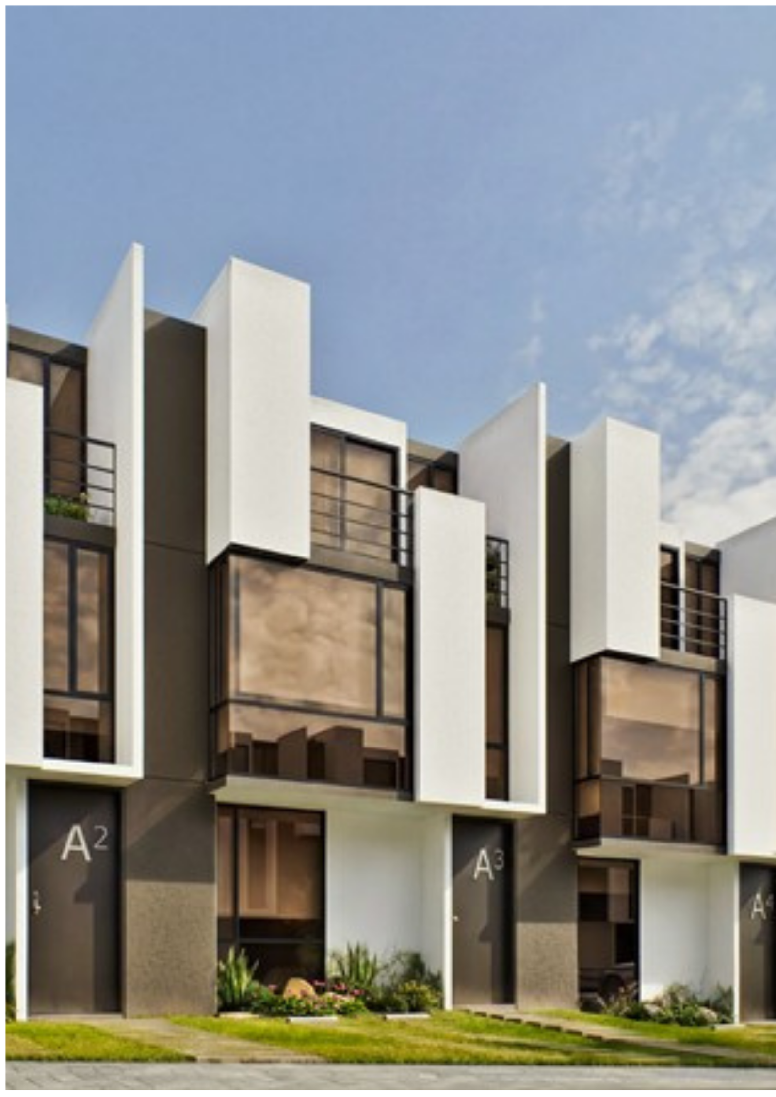 Render arquitectónico exterior que representa el nuevo proyecto inmobiliario en Tumbaco de la constructora Proaño Proaño.