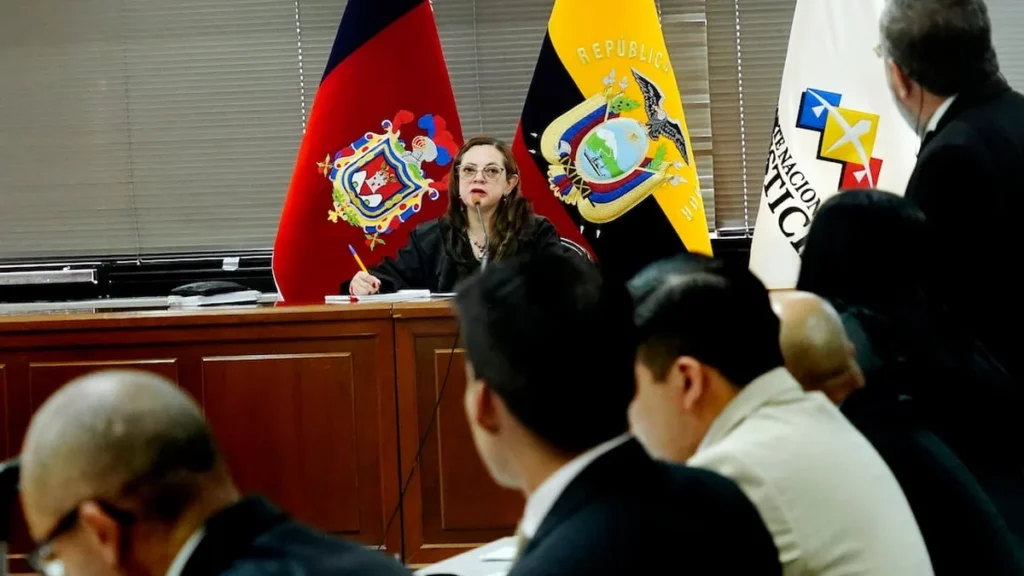 Vicko Villacís en una audiencia judicial del caso Blindado