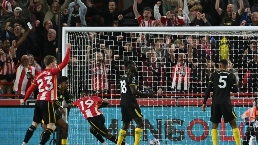 Jugadores de Chelsea durante la derrota ante Brentford en la Premier League