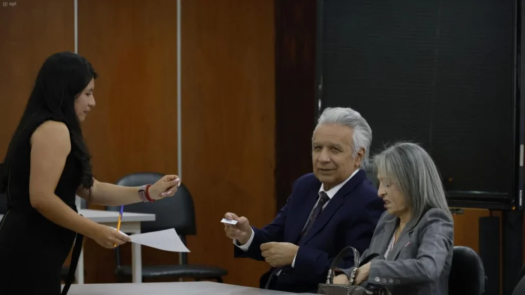 Lenín Moreno durante la audiencia del caso Sinohydro en la Corte Nacional de Justicia