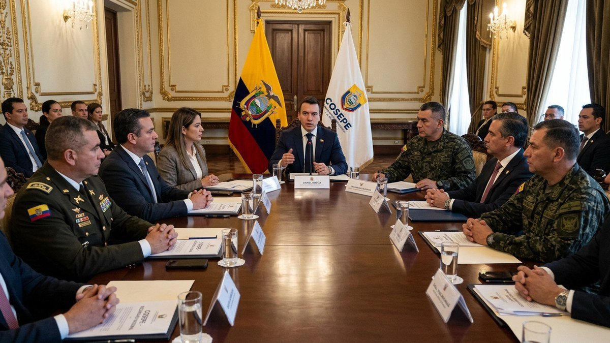 Daniel Noboa lidera reunión del Cosepe en Carondelet por la seguridad nacional