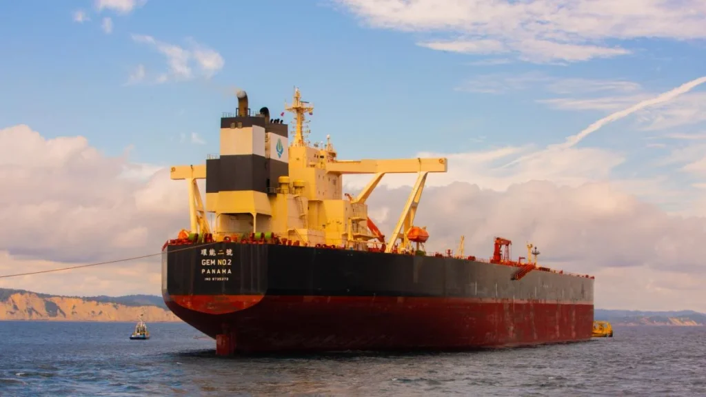 Buque petrolero en terminal marítima de exportación de crudo en Ecuador
