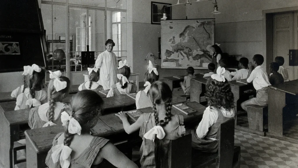 Aula hospitalaria donde niños reciben clases durante su tratamiento médico