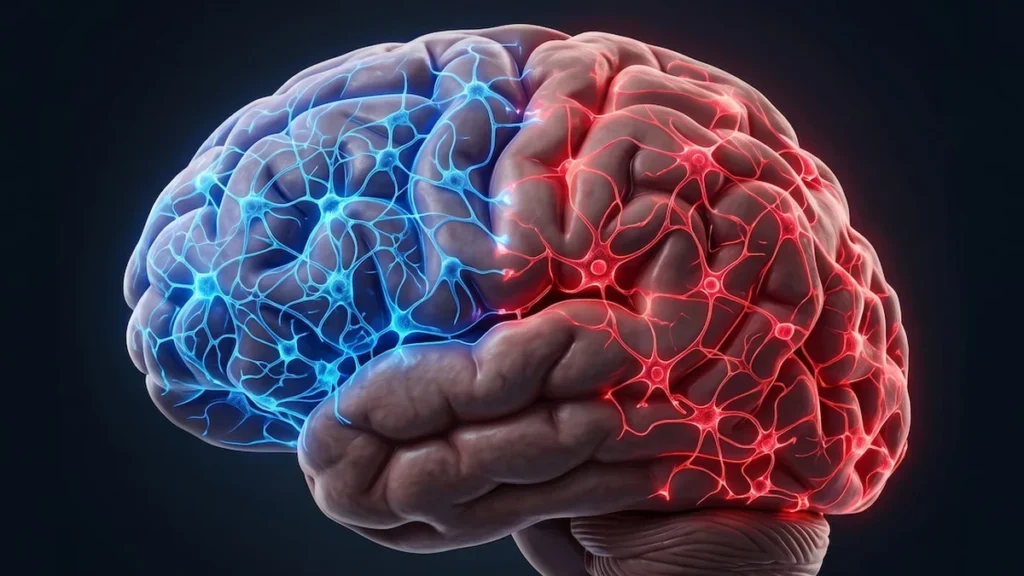 Estructura del cerebro humano y representación neurocientífica de Stanford