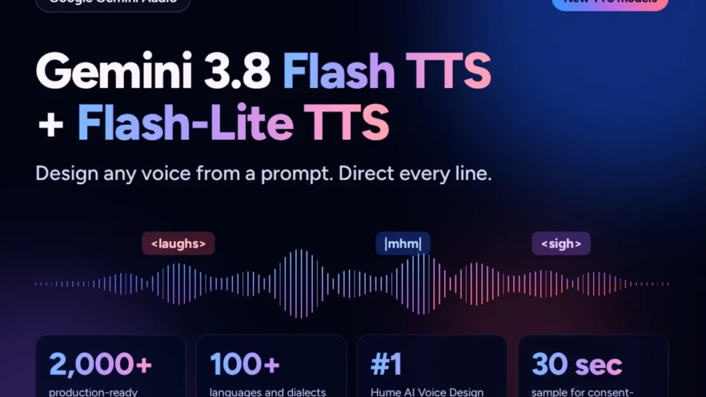 Modelos Gemini 3.8 Flash TTS de Google para síntesis de audio