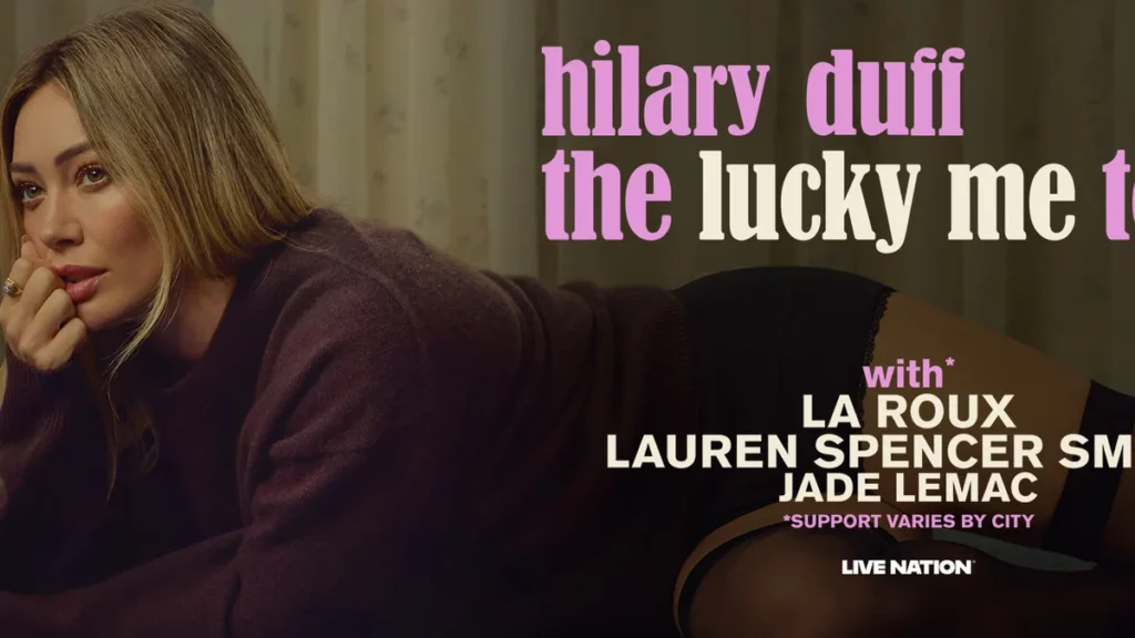 Hilary Duff, cantante y actriz, en imagen promocional de su gira Lucky Me Tour