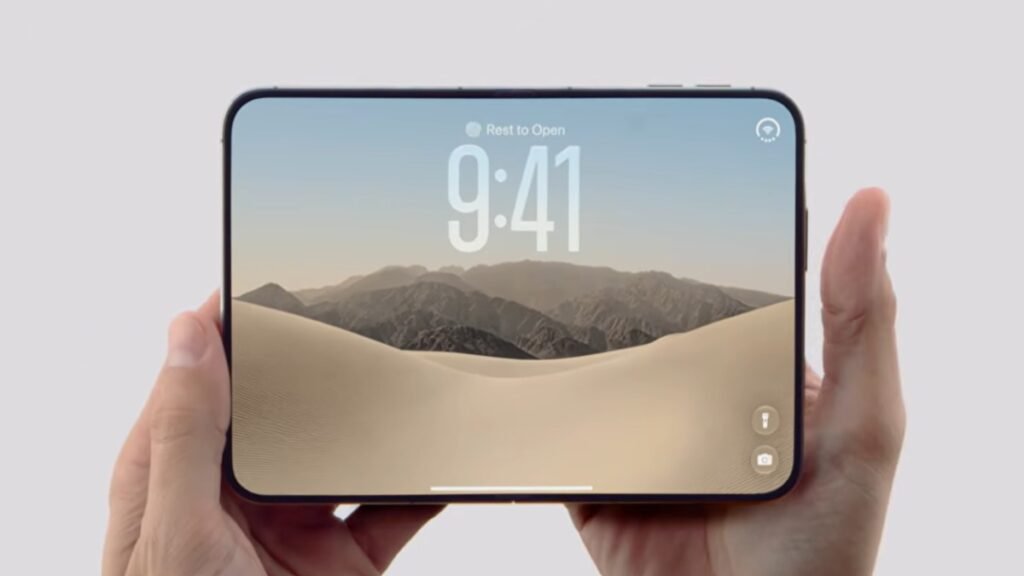El nuevo iPhone Duo plegable de Apple junto a los dispositivos presentados en el evento de Cupertino