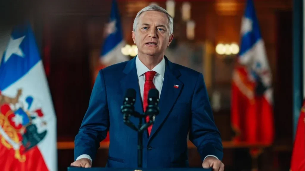 José Antonio Kast durante acto oficial en el Palacio de La Moneda en Santiago de Chile