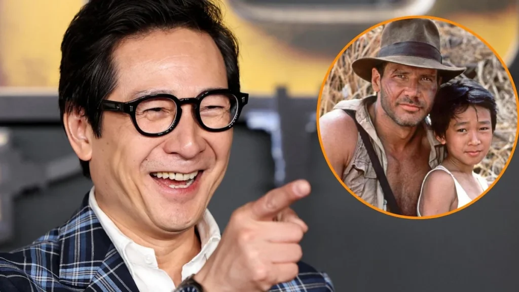 Harrison Ford y Ke Huy Quan en el rodaje de Indiana Jones