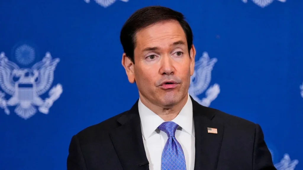 Marco Rubio secretario de Estado de Estados Unidos en conferencia de prensa