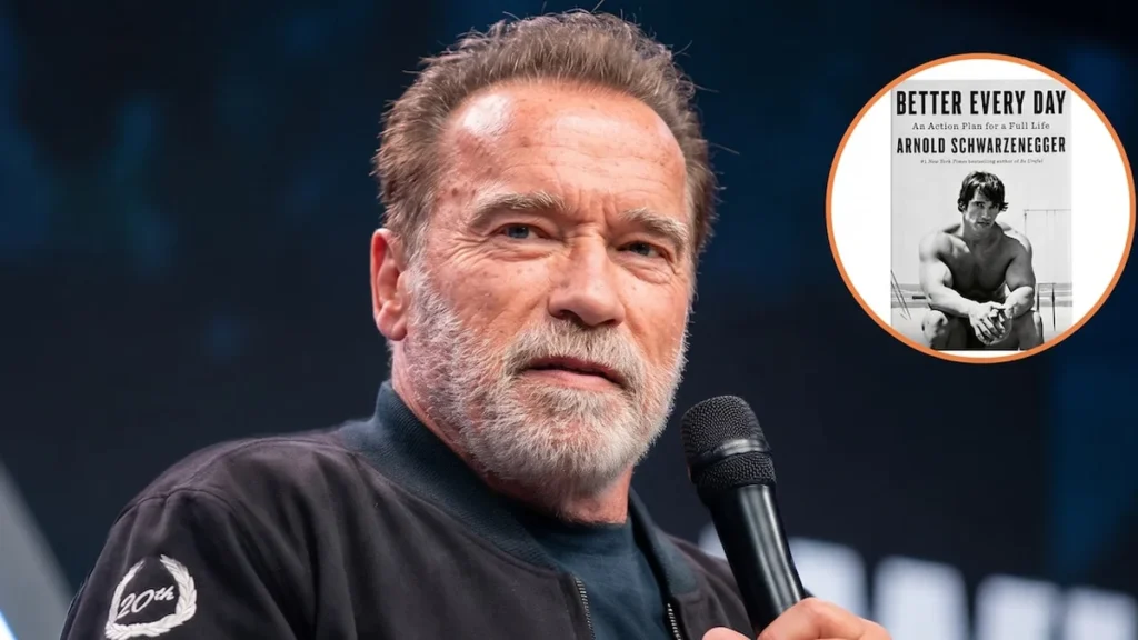 Arnold Schwarzenegger presentando su nuevo libro