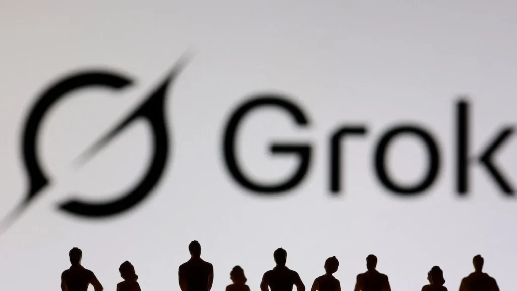 Interfaz del modelo de inteligencia artificial Grok en un dispositivo