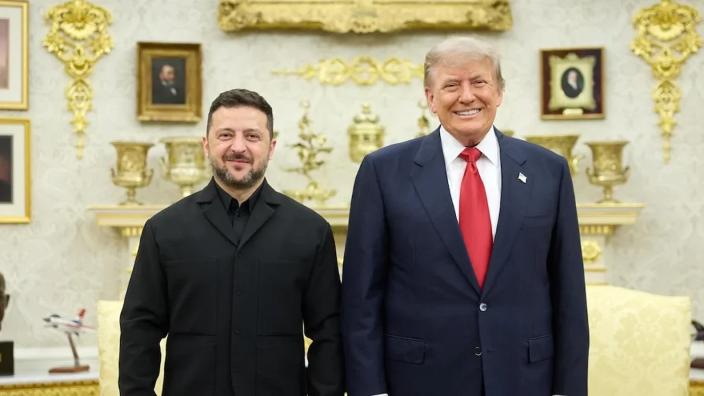 Volodimir Zelenski y Donald Trump en conferencia de prensa