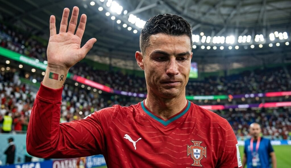 Cristiano Ronaldo en entrenamiento de fútbol internacional