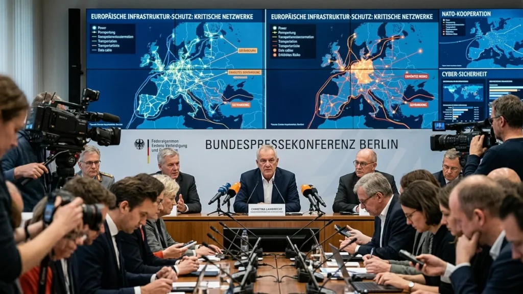 Altos mandos de inteligencia y defensa de Alemania durante una conferencia en Berlín