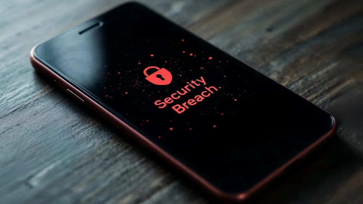 Teléfono inteligente mostrando alertas de seguridad por malware en su sistema operativo