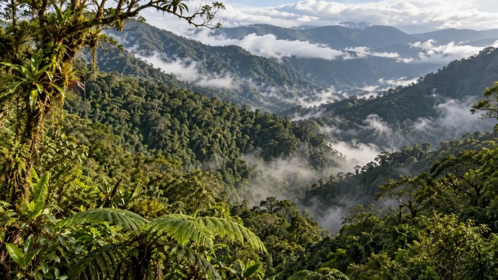 Bosque nublado de la Reserva de Biosfera del Chocó Andino en el noroccidente de Pichincha